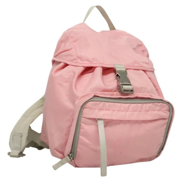 PRADA Backpack Nylon Pink Silver Auth ki5661 - Picture 1 of 15